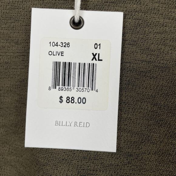 Billy Reid Indian Crew Shirt Mens XL Olive Lightweight T-Shirt Casual Preppy NEW - Picture 5 of 11